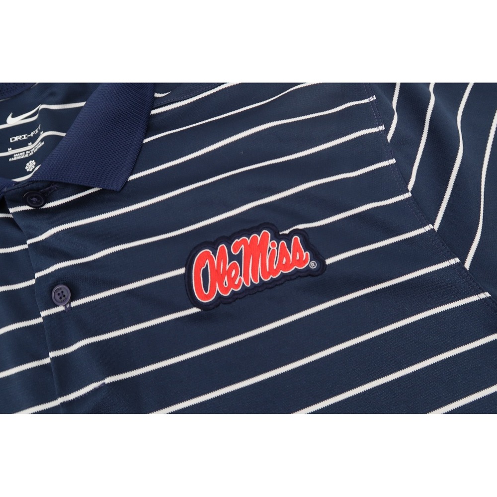 Nike Polo Shirt Mens Medium Navy Ole Miss Rebels Dri-FIT Victory Striped - Picture 4 of 13